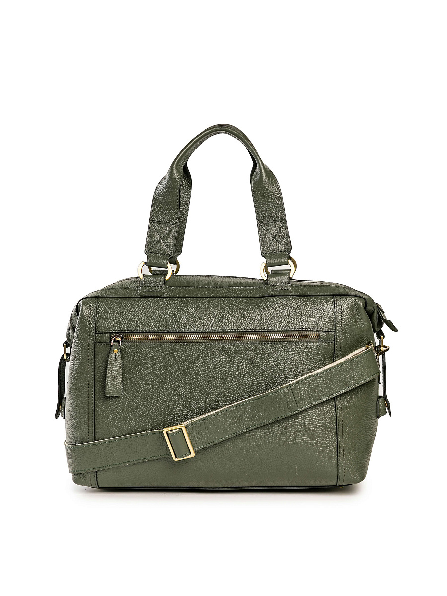 Дорожная сумка Dr. Koffer из натуральной кожи зеленая