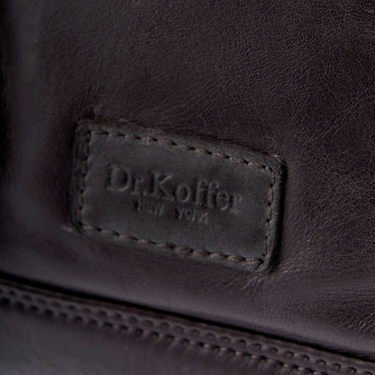 Сумка через плечо Dr.Koffer из натуральной кожи темно-серая