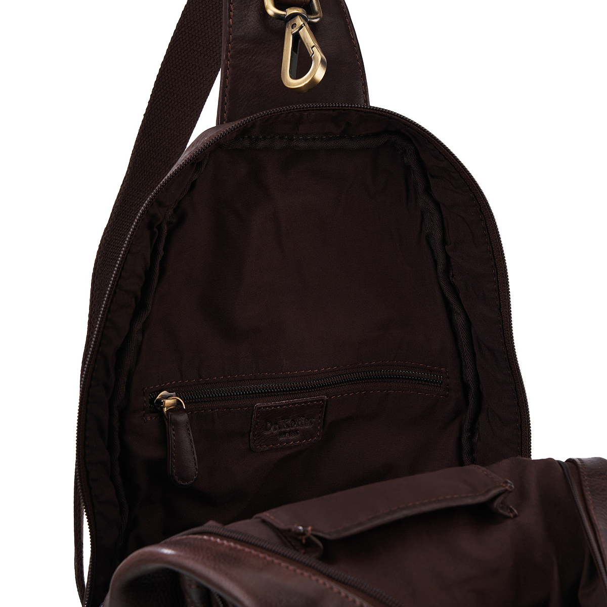 Рюкзак Dr.Koffer из натуральной кожи темно-коричневый