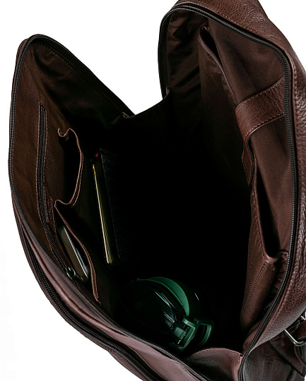 Рюкзак Dr.Koffer из натуральной кожи темно-коричневый