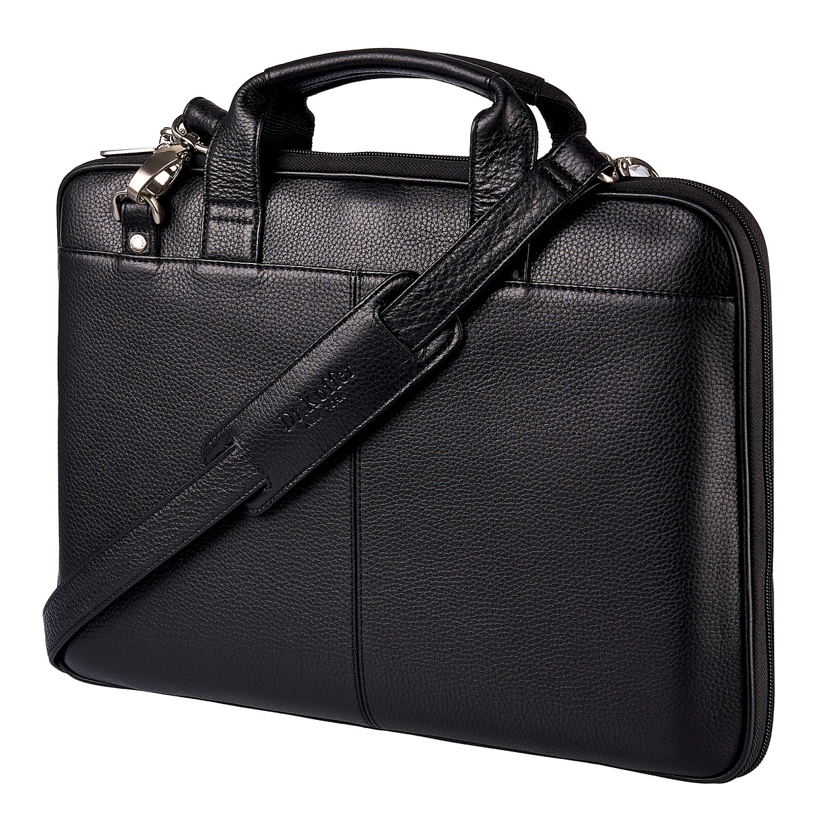 Деловая сумка Dr.Koffer из натуральной кожи черная