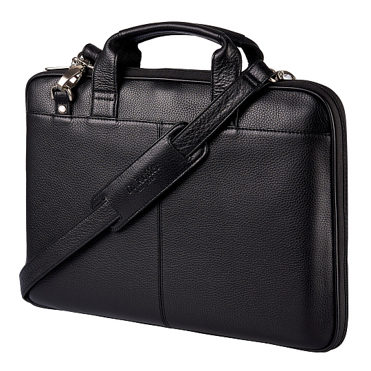 Деловая сумка Dr.Koffer из натуральной кожи черная