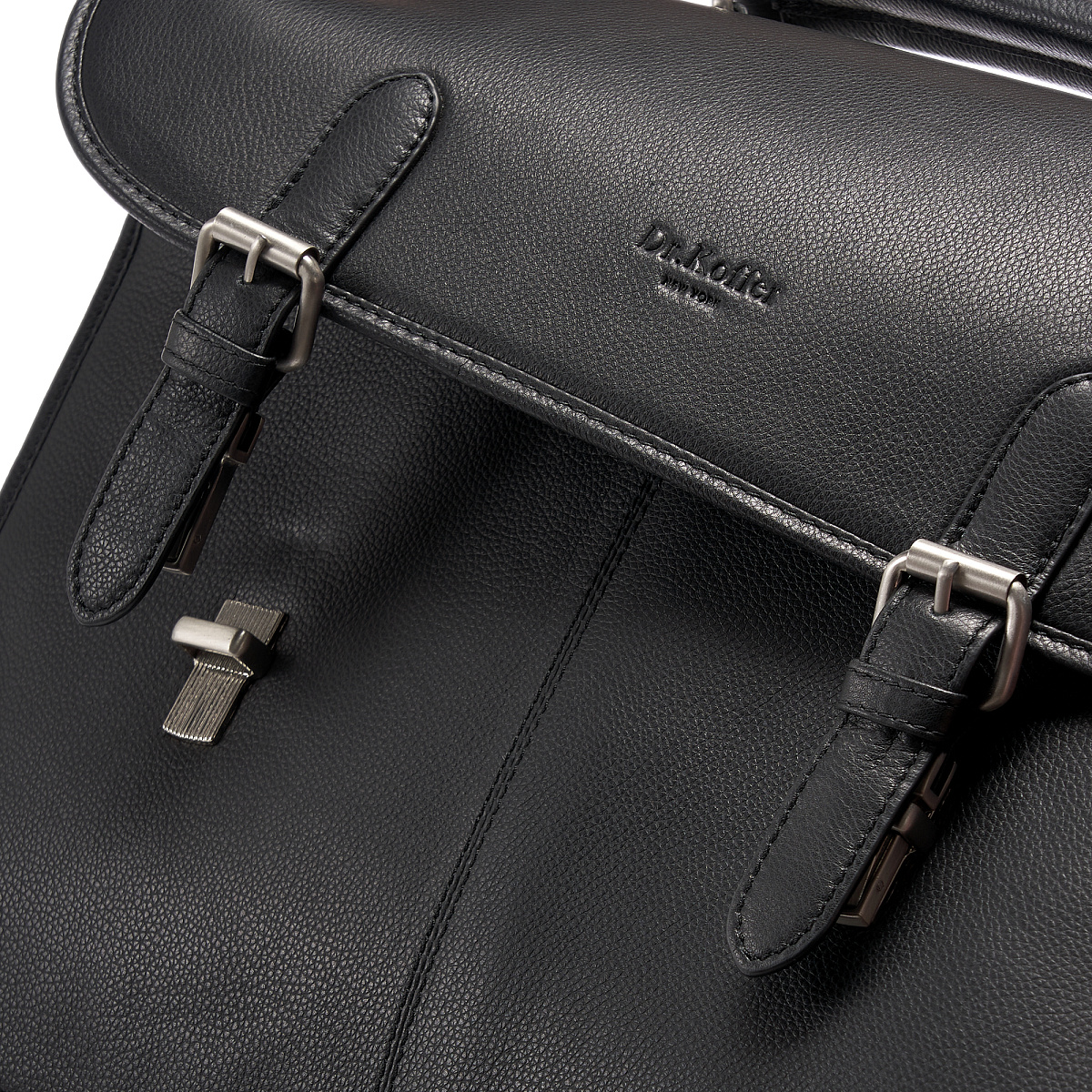 Портфель Dr.Koffer из натуральной кожи черный