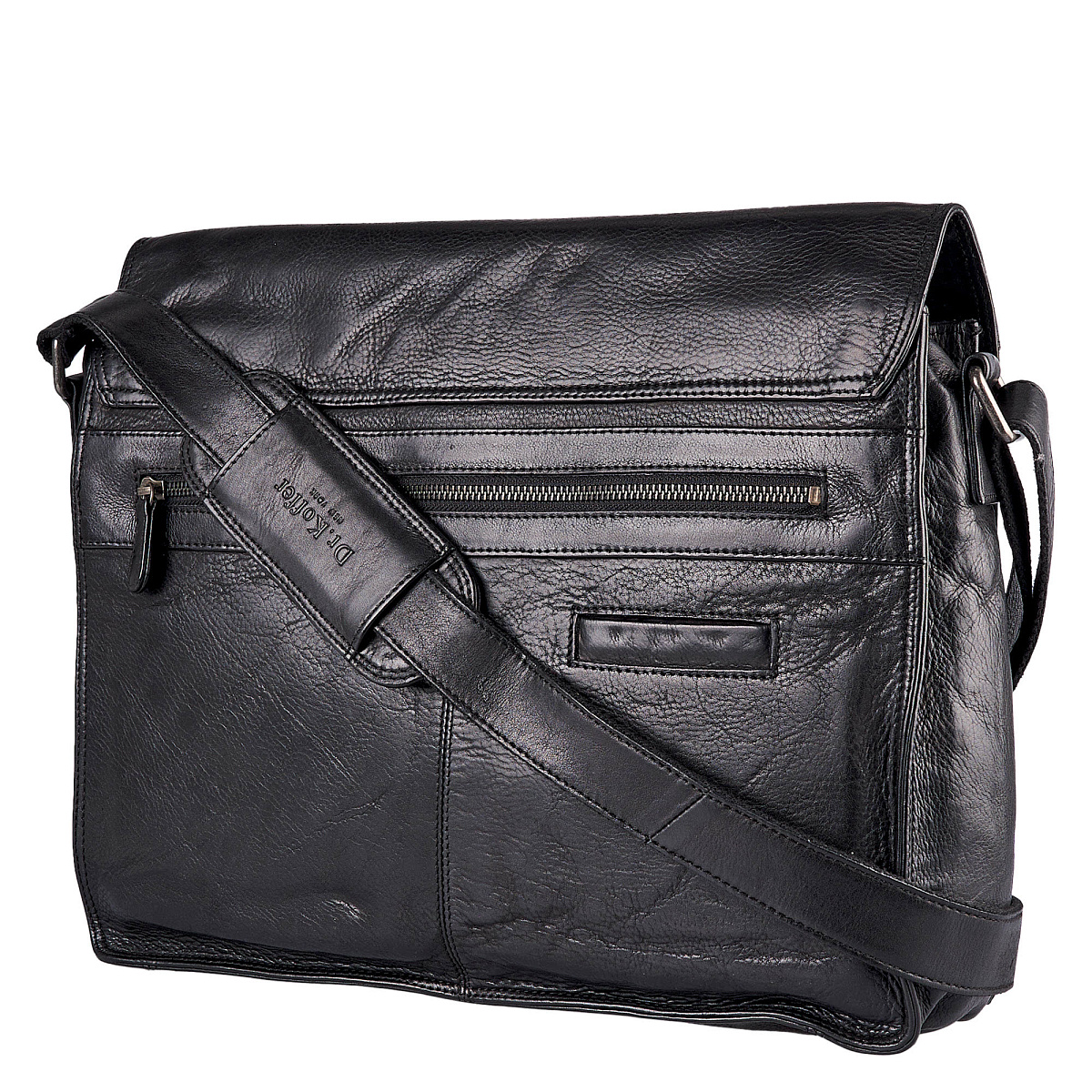 Сумка через плечо Dr.Koffer из натуральной кожи черная