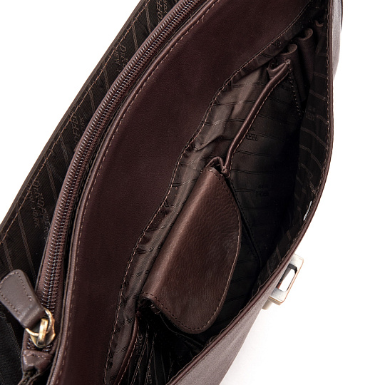 Портфель Dr.Koffer из натуральной кожи темно-коричневый