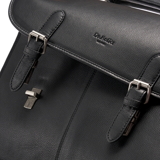 Портфель Dr.Koffer из натуральной кожи черный