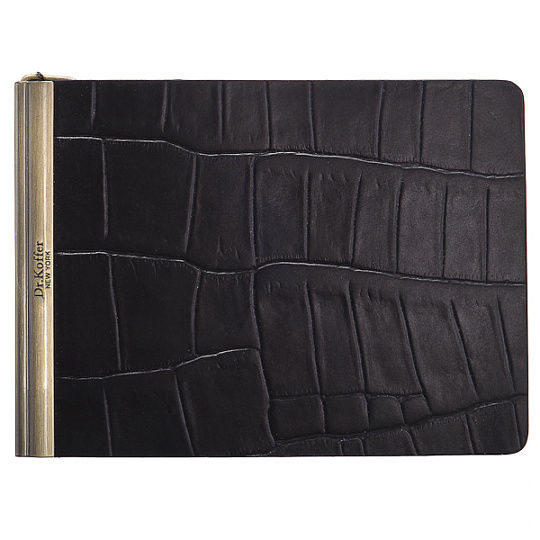 Зажим для денег Dr.Koffer из натуральной кожи черный