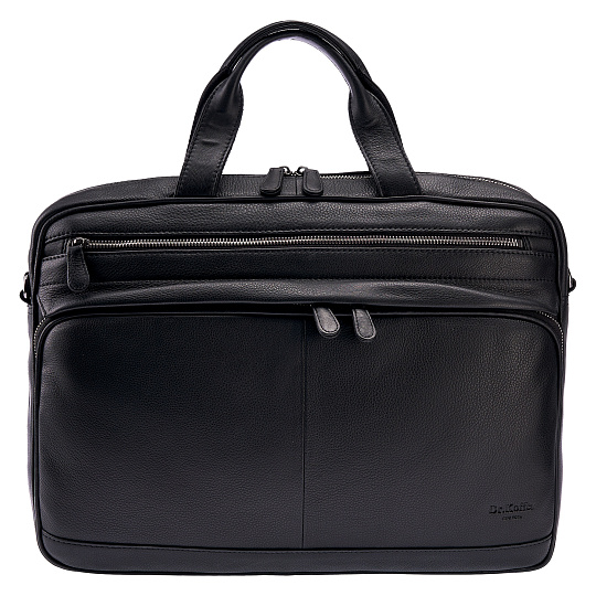Деловая сумка Dr.Koffer из натуральной кожи черная