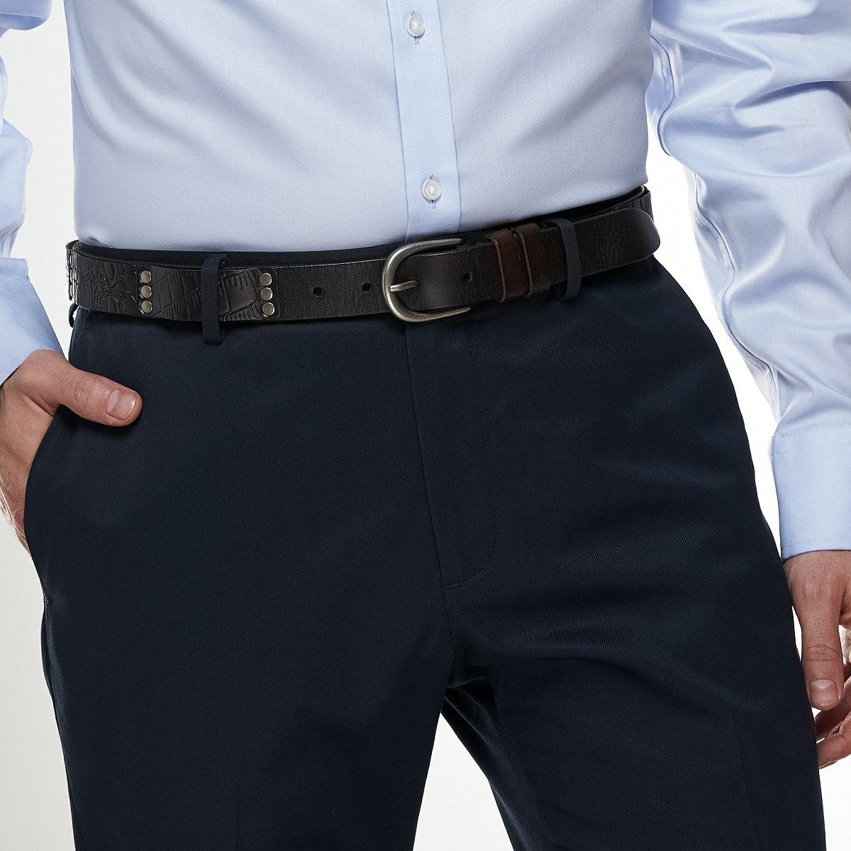 Ремень Dr. Koffer из натуральной кожи коричневый