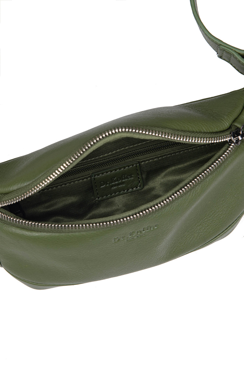 Сумка на пояс Dr. Koffer из натуральной кожи зеленая