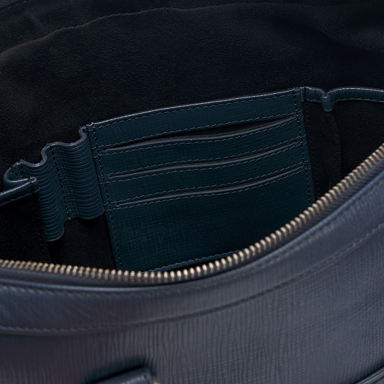 Деловая сумка Dr.Koffer из натуральной кожи синяя