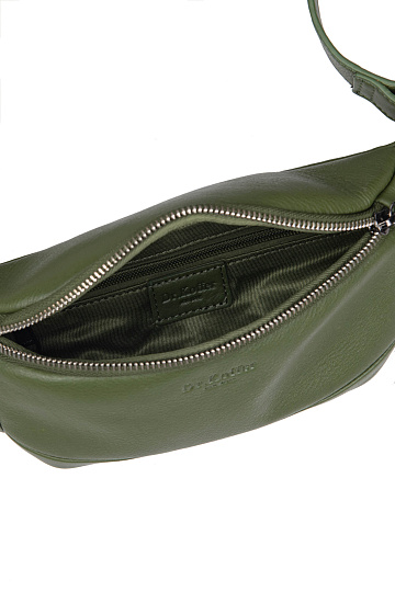 Сумка на пояс Dr. Koffer из натуральной кожи зеленая
