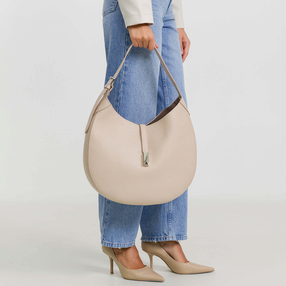 Женская сумка Dr. Koffer из натуральной кожи бежевая