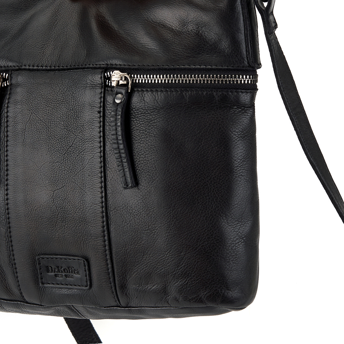 Сумка через плечо Dr.Koffer из натуральной кожи черная