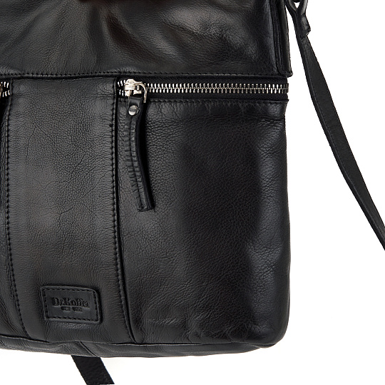 Сумка через плечо Dr.Koffer из натуральной кожи черная