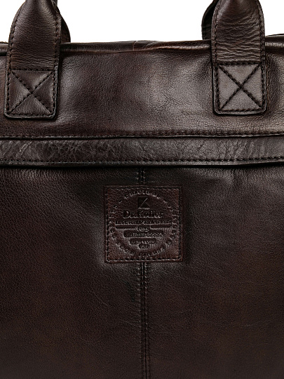 Деловая сумка Dr.Koffer из натуральной кожи темно-коричневая