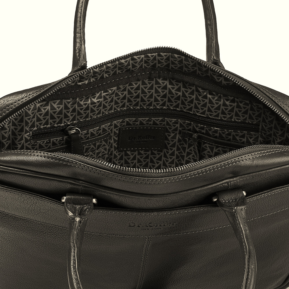 Деловая сумка Dr.Koffer из натуральной кожи черная