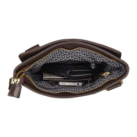 Сумка через плечо Dr.Koffer из натуральной кожи коричневая