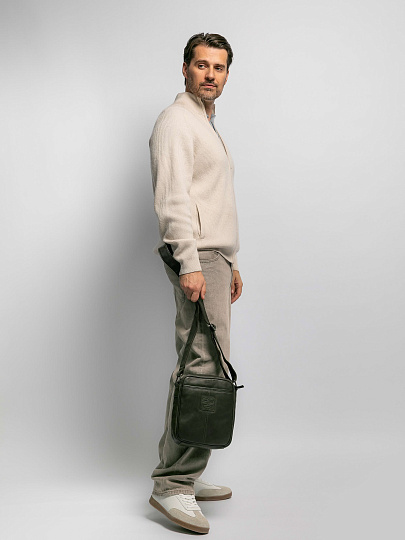 Сумка через плечо Dr.Koffer из натуральной кожи коричневая