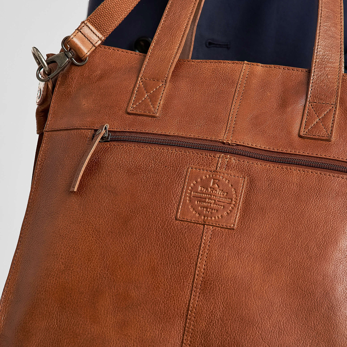 Деловая сумка Dr.Koffer из натуральной кожи коричневая