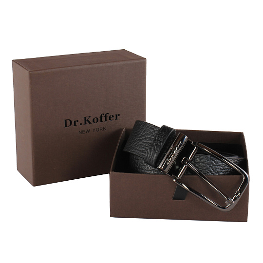 Ремень Dr. Koffer из натуральной кожи черный