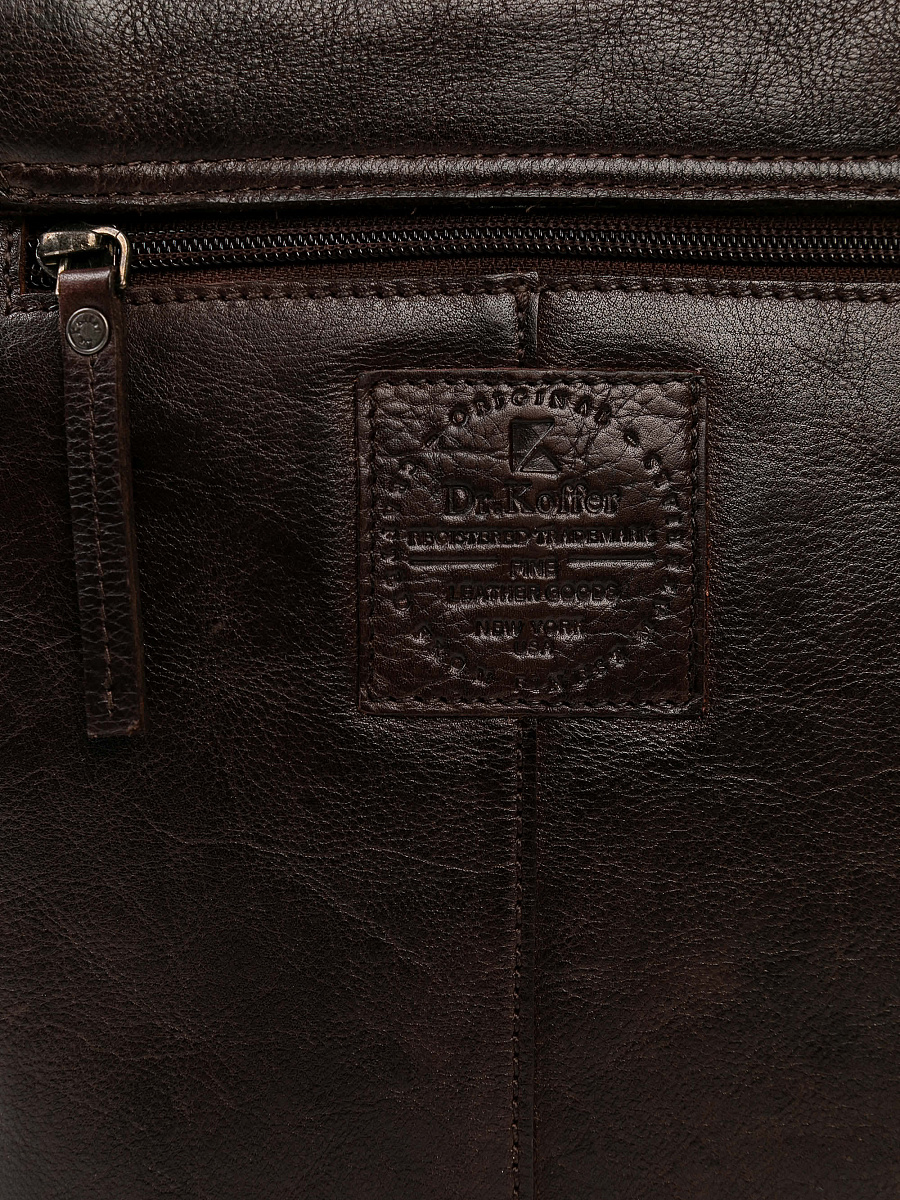 Сумка через плечо Dr.Koffer из натуральной кожи коричневая