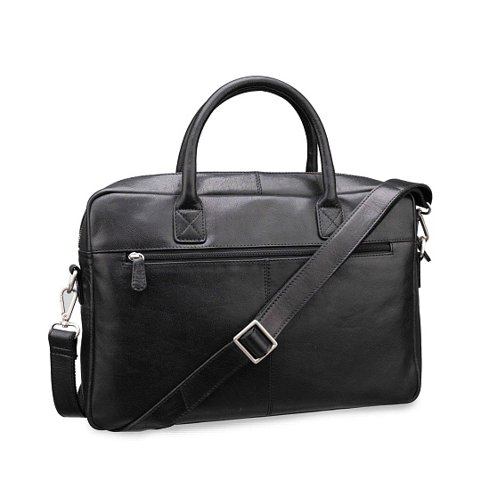 Деловая сумка Dr.Koffer из натуральной кожи черная