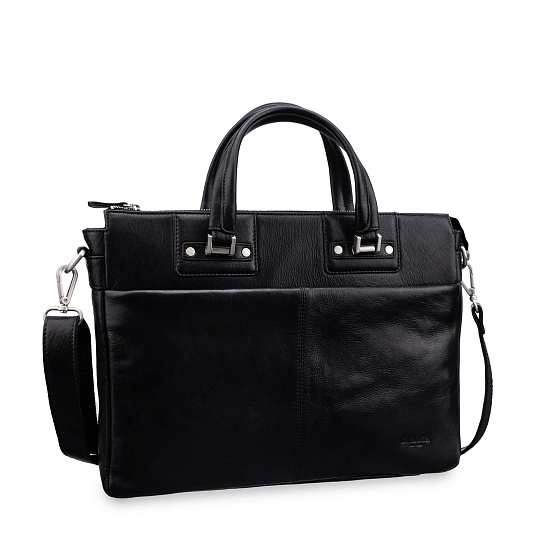 Деловая сумка Dr.Koffer из натуральной кожи черная