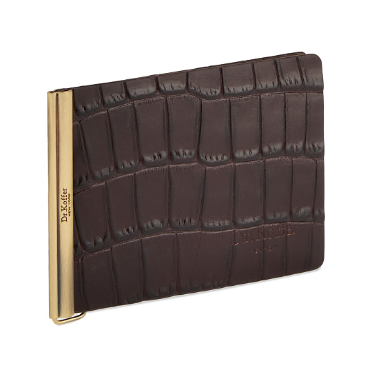 Зажим для денег Dr.Koffer из натуральной кожи коричневый