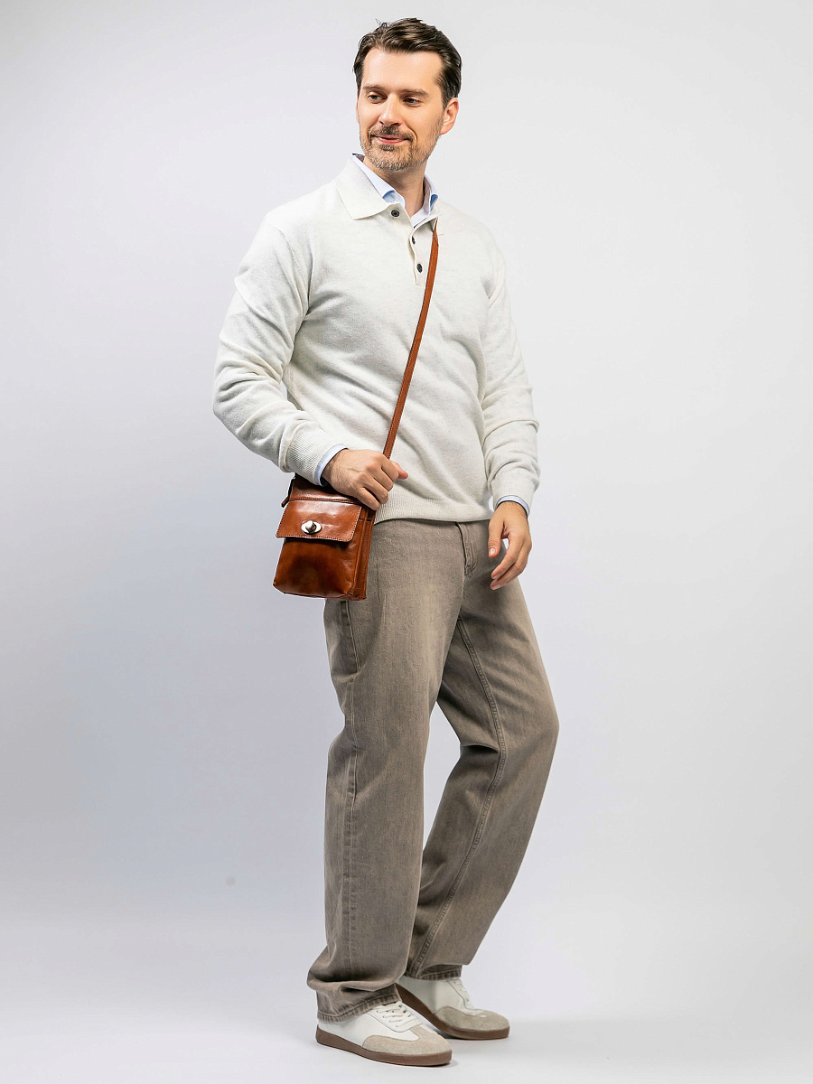 Сумка через плечо Dr.Koffer из натуральной кожи коричневая