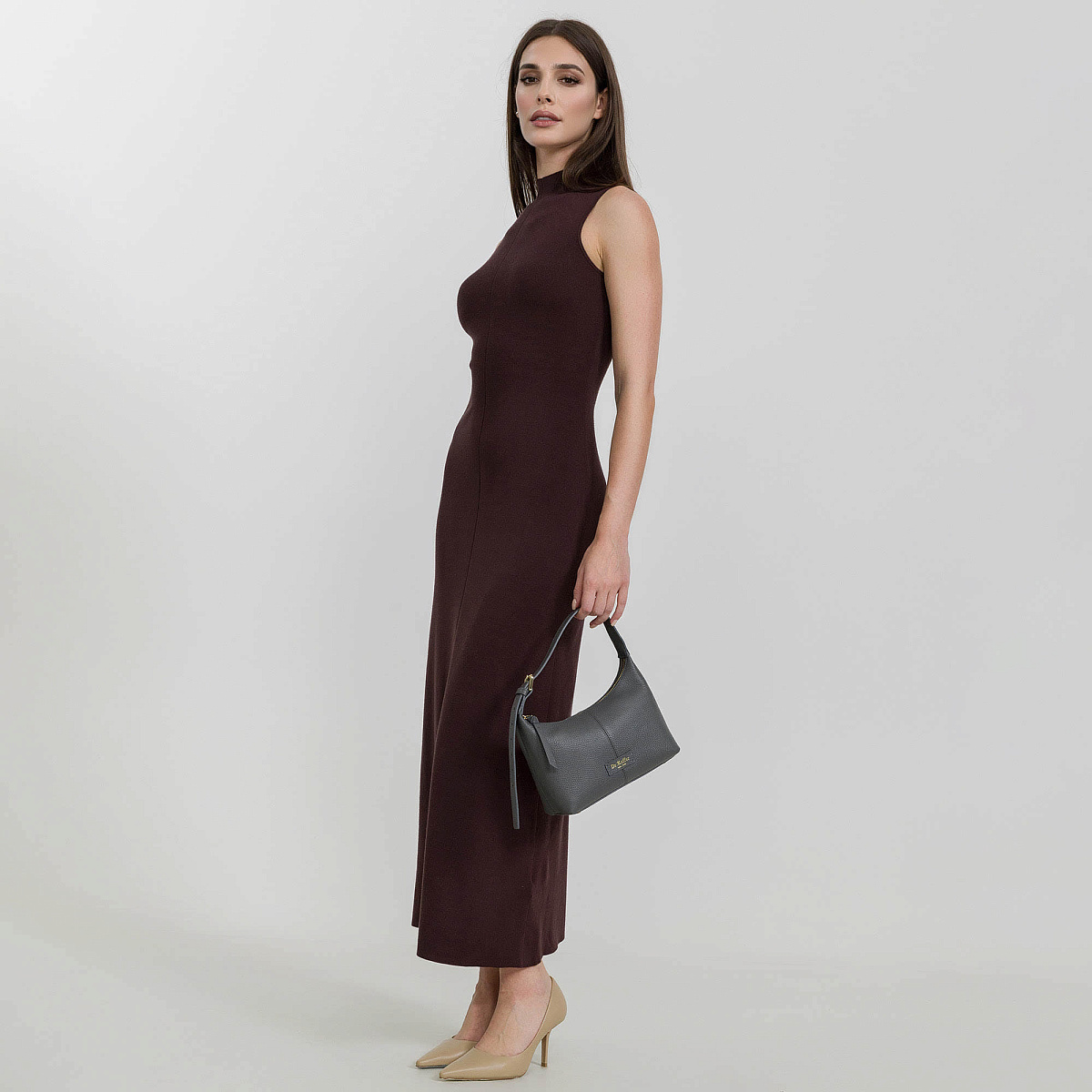 Женская сумка  Dr. Koffer из натуральной кожи серая