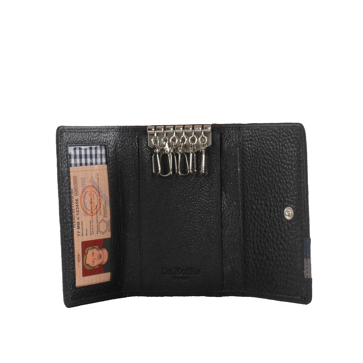 Ключница Dr.Koffer из натуральной кожи черная