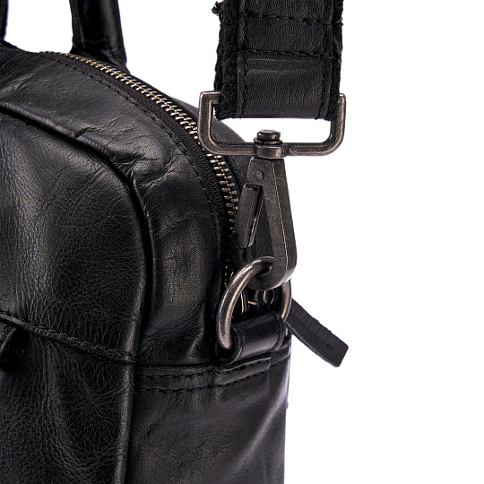 Деловая сумка Dr.Koffer из натуральной кожи черная