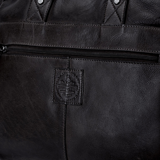 Деловая сумка Dr.Koffer из натуральной кожи черная