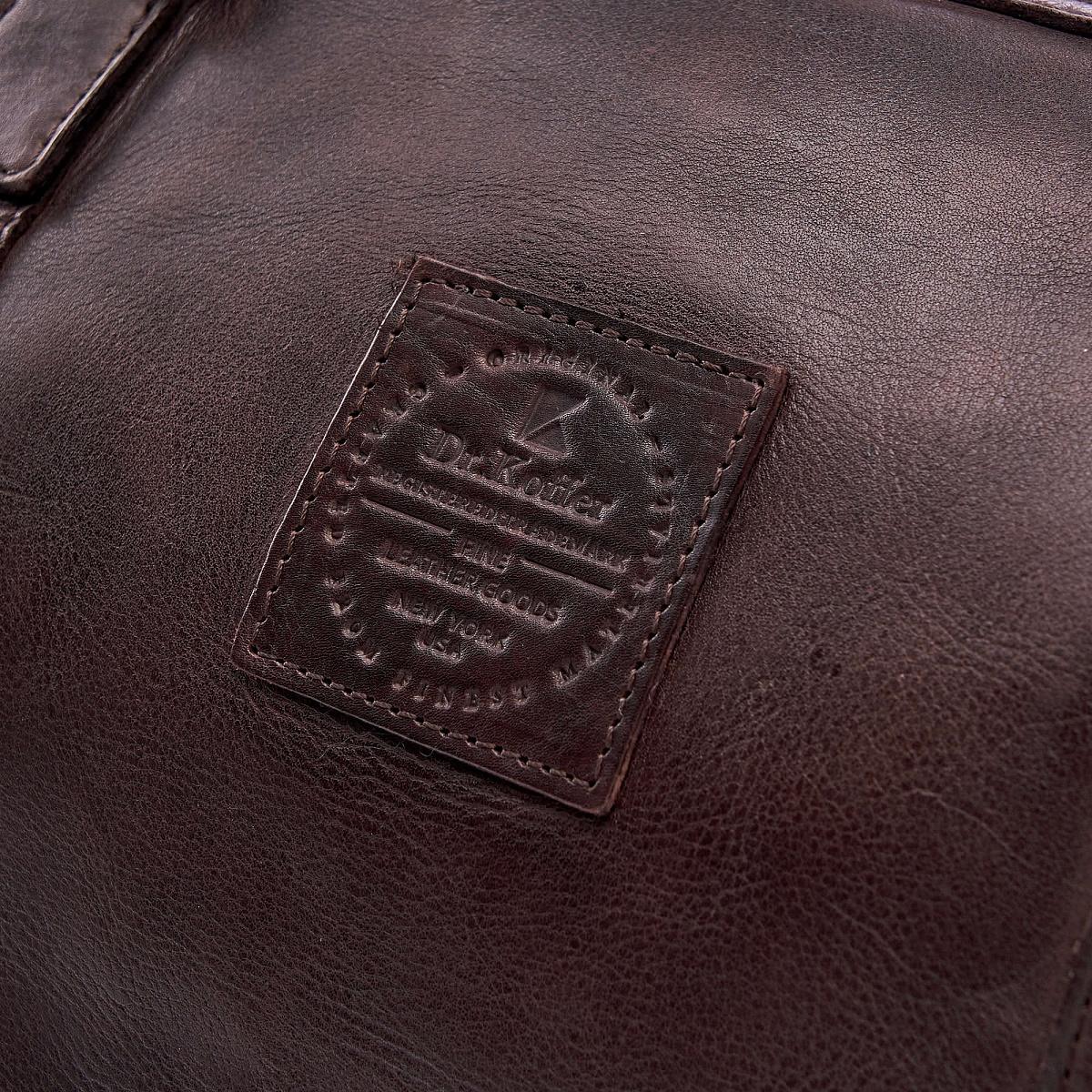 Сумка дорожная Dr.Koffer из натуральной кожи коричневая