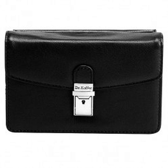 Сумка барсетка из натуральной кожи Dr. Koffer черная