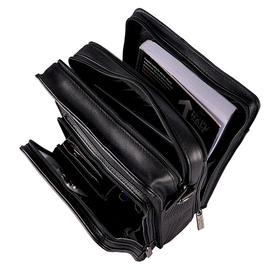 Сумка через плечо Dr.Koffer из натуральной кожи черная