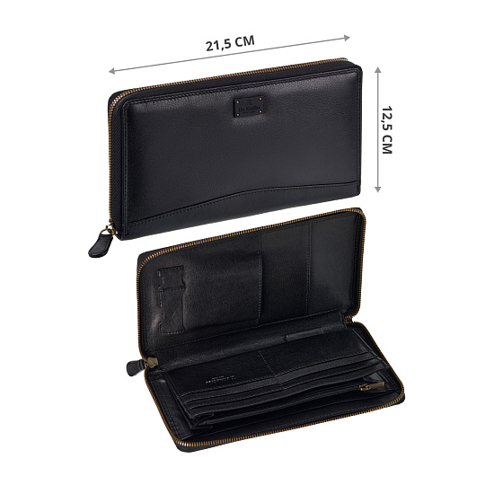 Портмоне Dr.Koffer из натуральной кожи черное