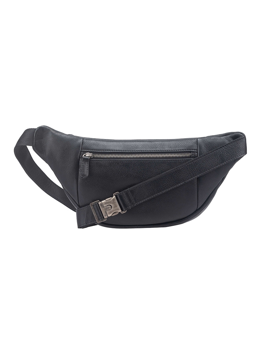 Сумка на пояс Dr. Koffer из натуральной кожи черная
