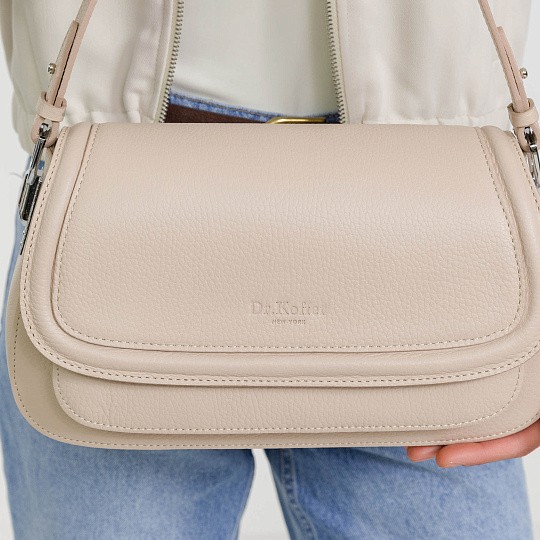 Женская сумка Dr. Koffer из натуральной кожи бежевая