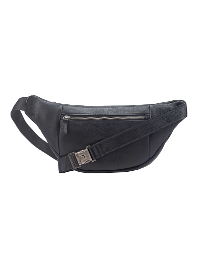 Сумка на пояс Dr. Koffer из натуральной кожи черная