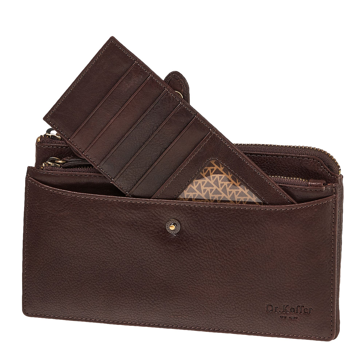 Портмоне Dr.Koffer из натуральной кожи коричневое
