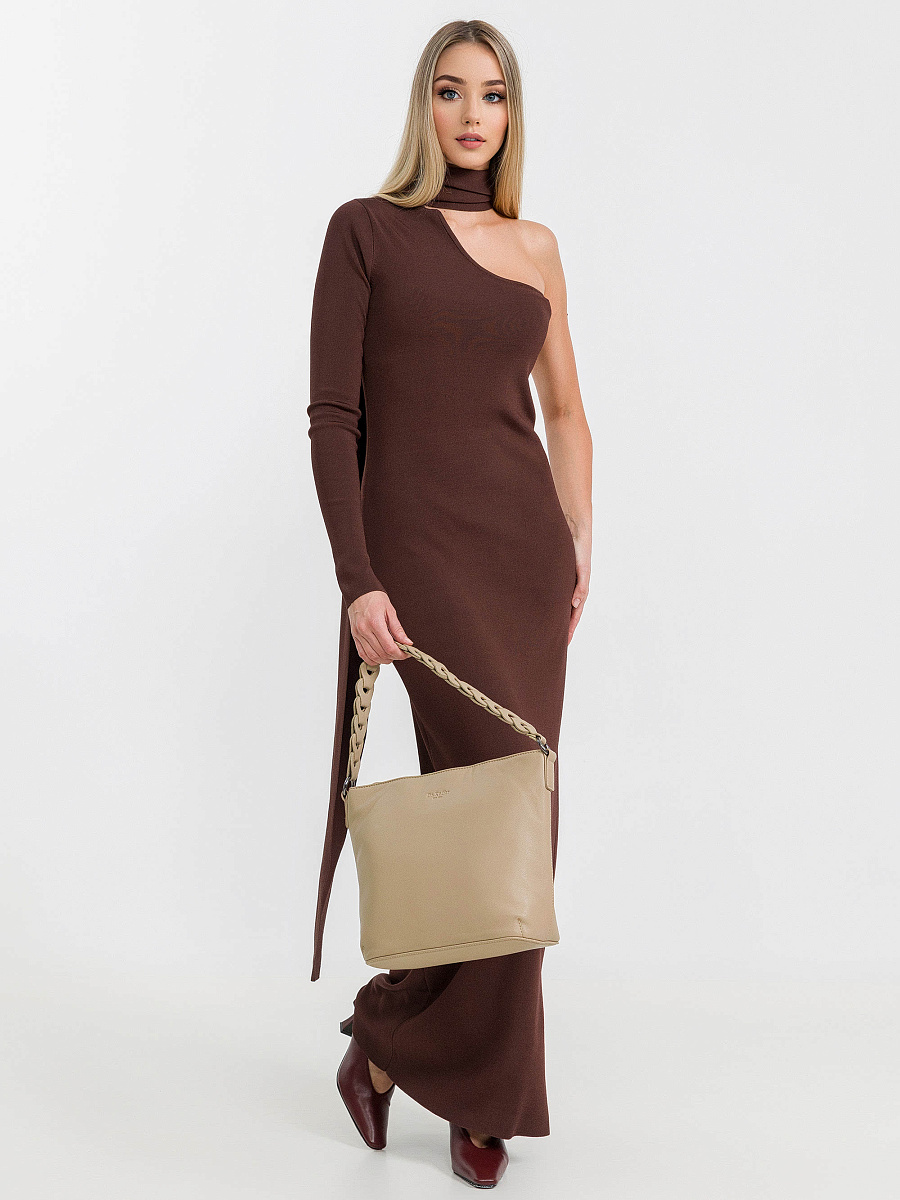 Женская сумка Dr.Koffer из натуральной кожи бежевая