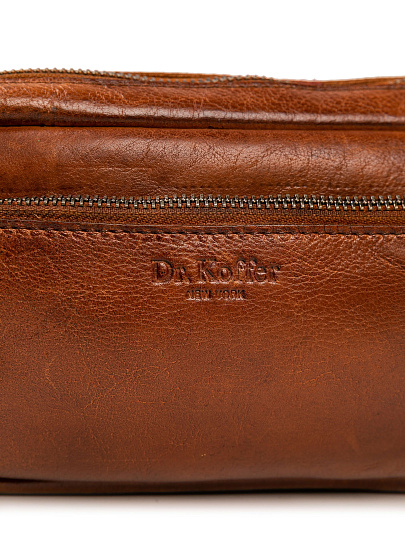 Сумка на пояс Dr. Koffer из натуральной кожи коричневая