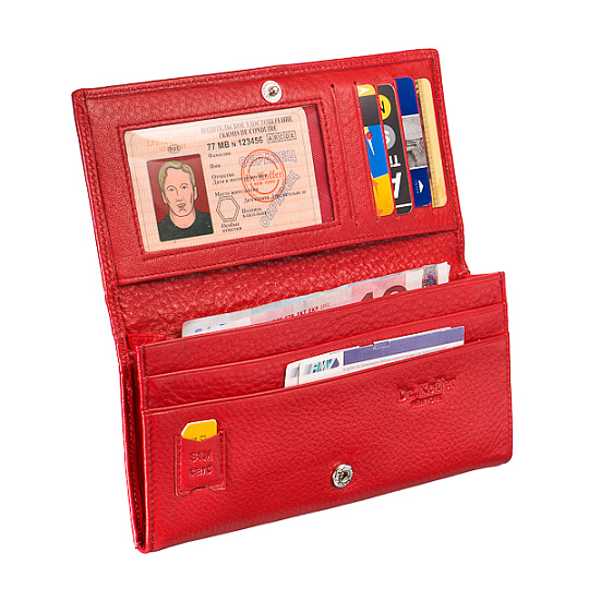 Кошелек Dr.Koffer из натуральной кожи красный