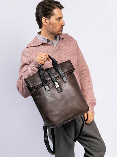Рюкзак Dr. Koffer из натуральной кожи коричневый