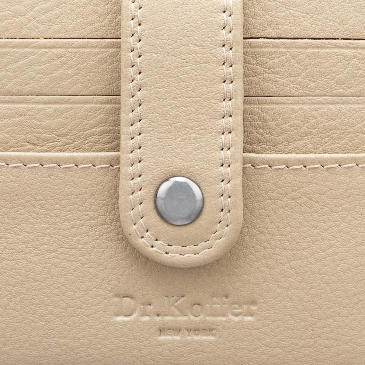 Кредитница Dr.Koffer из натуральной кожи бежевая