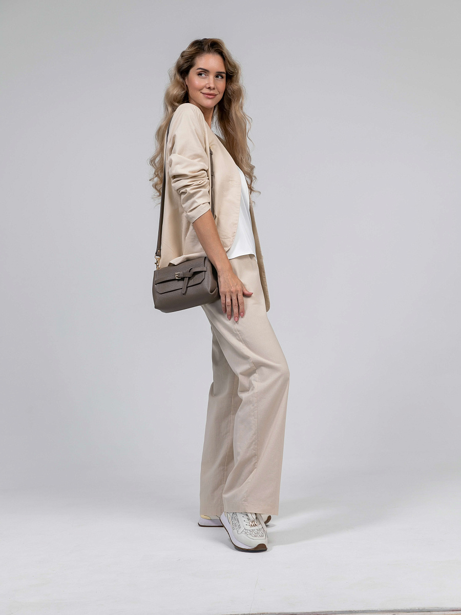 Женская сумка Dr.Koffer из натуральной кожи бежевая