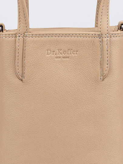 Сумка через плечо Dr.Koffer из натуральной кожи бежевая