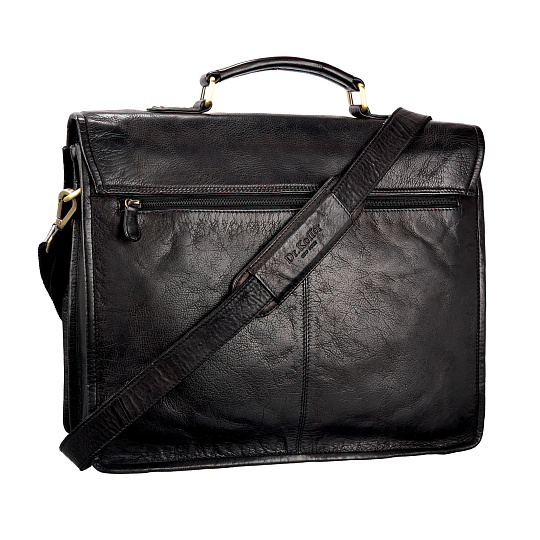 Портфель Dr.Koffer из натуральной кожи черный